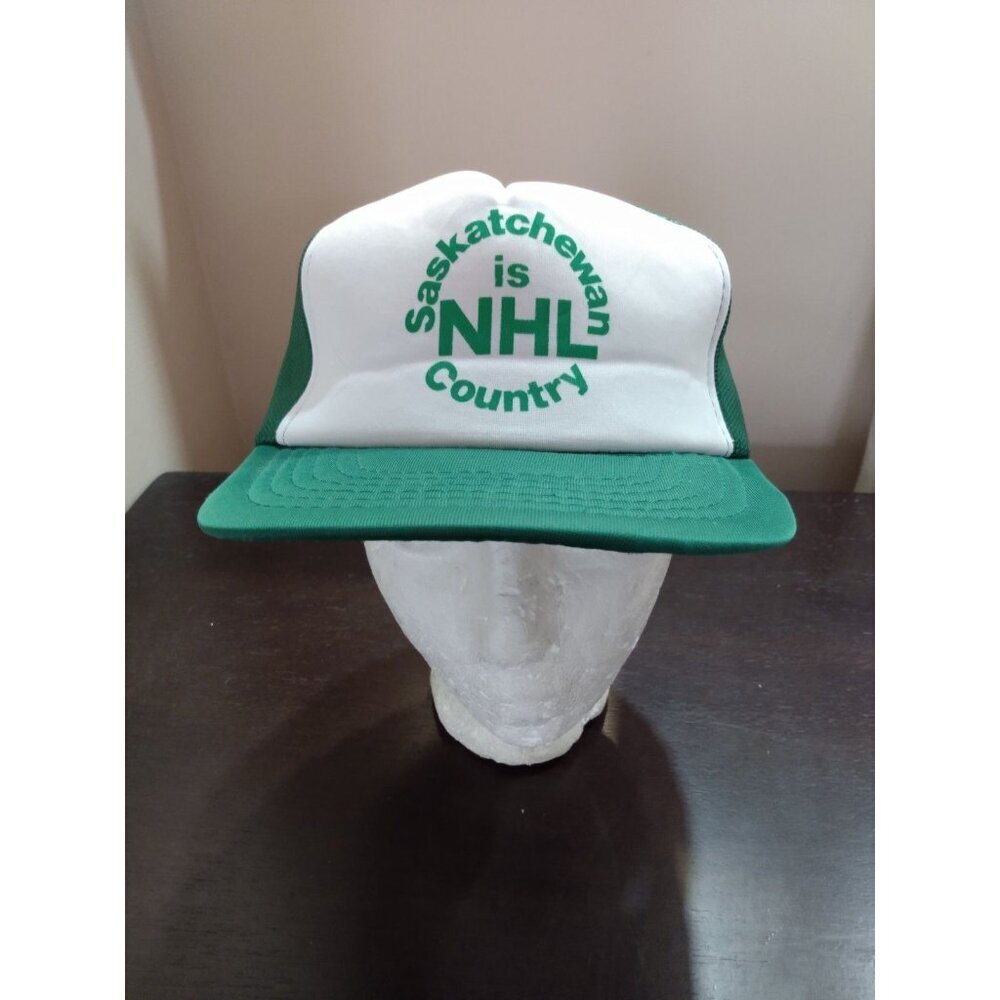 Vintage Saskatchewan Is NHL Country Snapback Hat Mesh Trucker Hockey Canada 90s